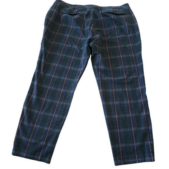 J.Jill Premium Bi-Stretch Plaid Pants Size 16 Blue & Red Crop Work - Picture 7 of 7